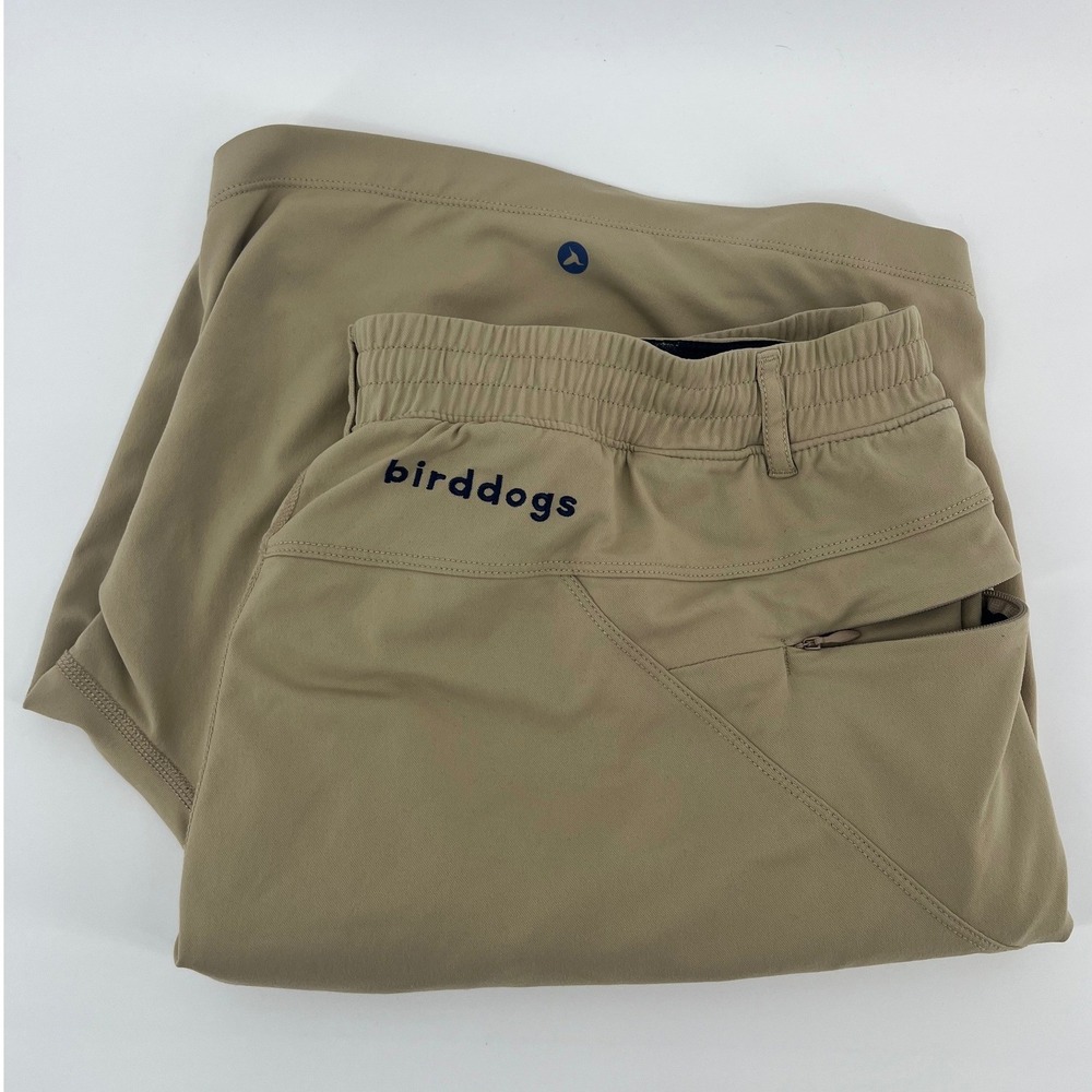 Birddogs Gym Shorts Mens XXL Tan Khaki Lined Stretch Athletic Pockets